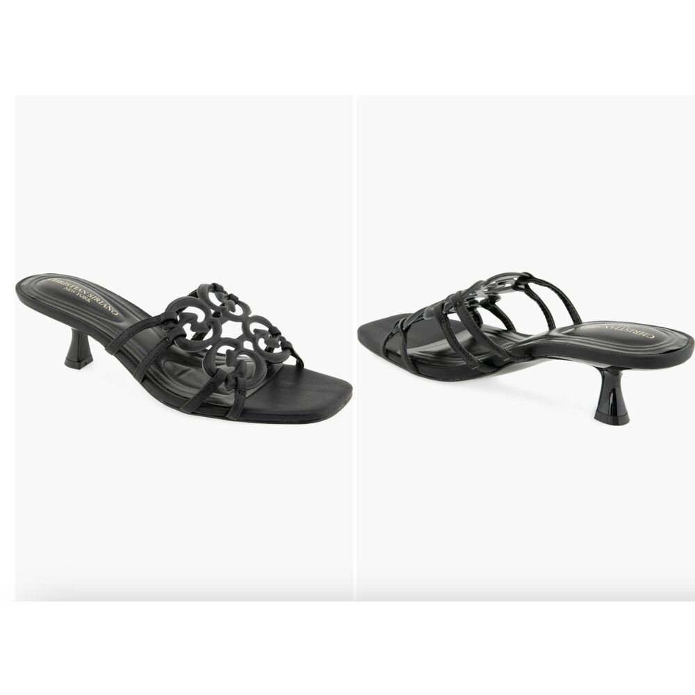 New Christian Siriano  Ixla Kitten Heel Sandal Black Size 11